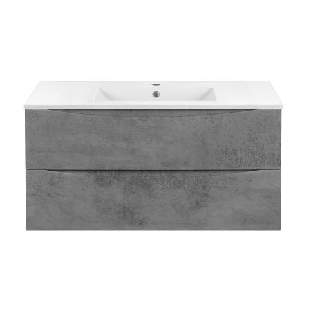 База под керамическую раковину Mia 1000 подвесная, 2 выкатных ящика soft close, Beton, артикул VMC-2MC100BT