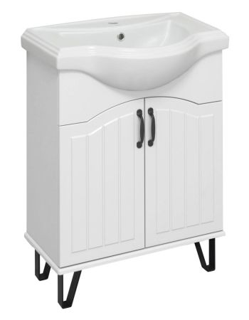 Тумба Runo Марсель 65 белая под умывальник УТ000003755 (Классик 65) (00-00001200), артикул 00-00001200