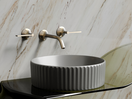 Умывальник чаша накладная круглая (цвет Антрацит Матовый) Элемент (Element) 360x360x115мм, артикул CN6057MH