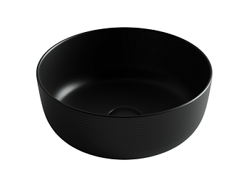 Раковина накладная круглая Элемент (Element) 356x356x135, цвет черный матовый