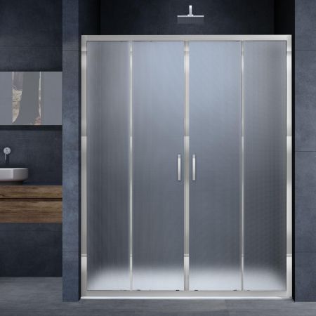 Душевая дверь Alpha VDS-3AL2160MT, 1600, хром, стекло текстурное, артикул VDS-3AL2160MT