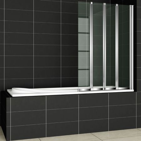 Шторка на ванну Cezares Pratico V-4 100x140 профиль Хром стекло прозрачное