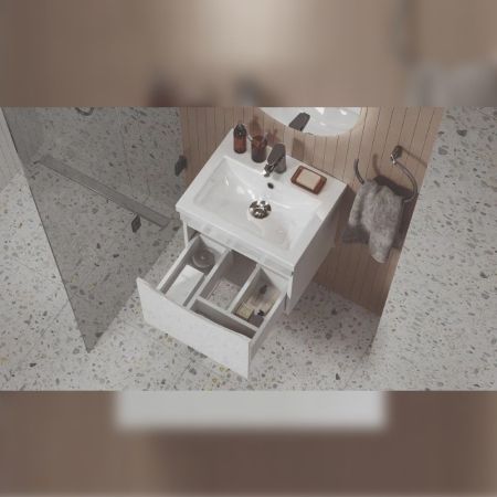 Тумба под раковину подвесная Velvex Vizo tp.VIZ.COM.50.1Y, 50 см, артикул tp.VIZ.COM.50.1Y