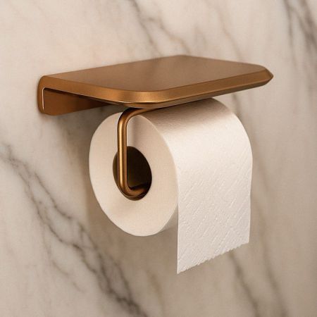 Держатель для туалетной бумаги с полочкой Knotlor PH103RB, бронза, артикул PH103RB