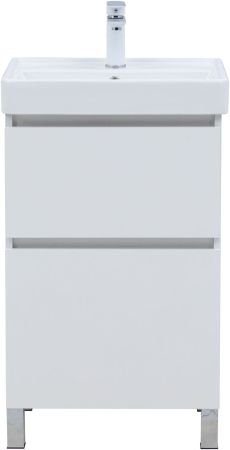 Тумба под раковину Aquanet Вега 50 напольная, белый глянец, артикул 00344120