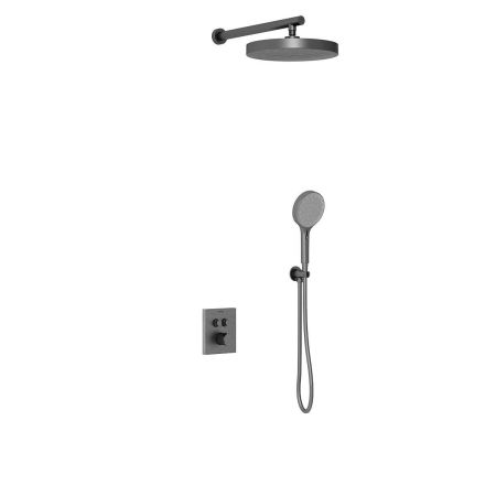 Душевой комплект Inspire VSFW-3I21T2GM встраиваемый, термостатический, 2 режима, вороненая сталь, артикул VSFW-3I21T2GM
