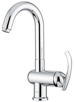 Emmevi Ramses, высокий однорычажный смеситель для раковины, с донным клапаном, цвет хром