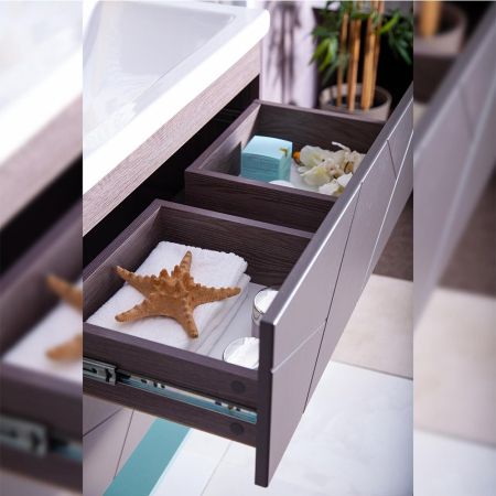 Комплект мебели для ванной Бриклаер КРИСТАЛЛ 60ZS-2, графит/муссон, артикул КРИСТАЛЛ 60ZS-2