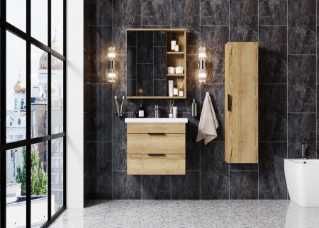 Тумба Onika Легран 60 подвесная, дуб галифакс (ум. Фостер 60), артикул 106117