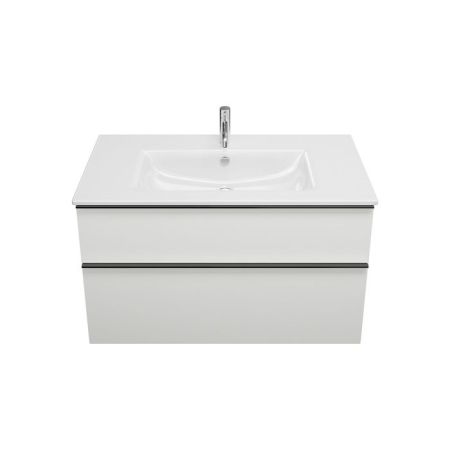 BURGBAD EqioТумба с раковиной подвесная 1020х620х490мм, керамическая раковина белая, с 1 отв под смес, ручки G0252, цвет мебели белый глянец, артикул SHBT102F2009G0252C0001*1