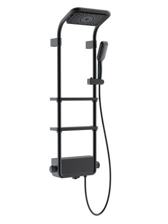 AQM 8003B Душевая система для душа с термостатом,  Черный AQM 8003B Душевая система для душа с термостатом,  Черный