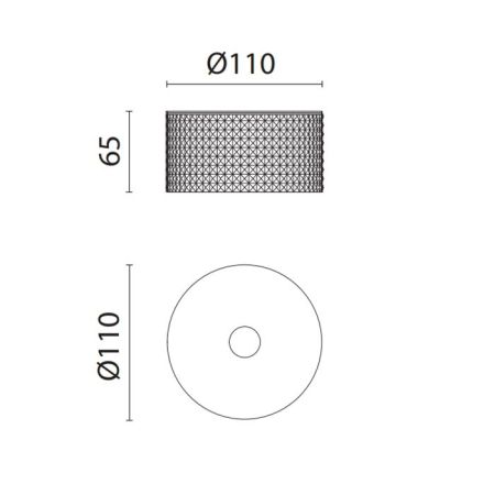 OASIS DEFILE Контейнер Ø110х65 мм., настольный, рифленый, цвет золото, артикул 0AGD025OR
