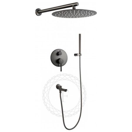 Душевая система встраиваемая FILARETE Roun FL1020BG, графит