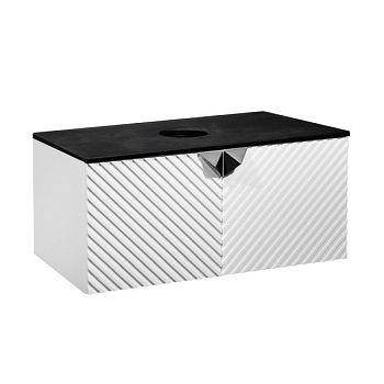 Тумба Runo Андорра 70 белый матовый/чёрный подвесная под накладной умывальник (00-00004645)