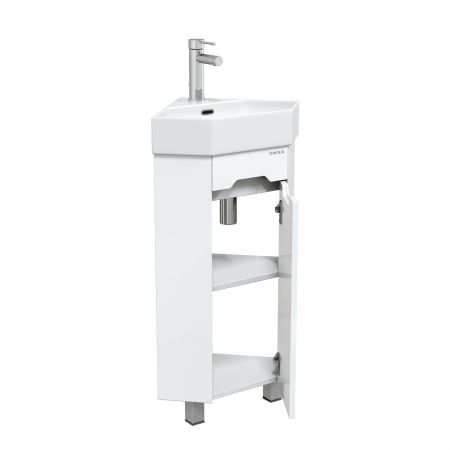 Тумба Onika Айленд 35 напольная, белая, угловая (ум. Line)