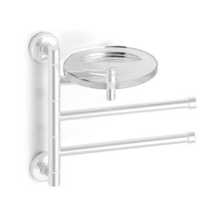 Bertocci Cinquecento Полотенцедержатель поворотный, двойной 23 см с мыльницей, цвет: белый матовый, артикул 110 0535 0200