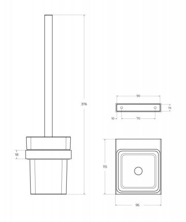 SLIDER-TBS-V-NOP Ёршик для унитаза, подвесной, стекло, исполнение черный матовый, артикул SLIDER-TBS-V-NOP