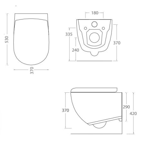 Artceram FILE 2.0 Унитаз подвесной Rimless 36x52 см, цвет avio, артикул FLV004 38 00