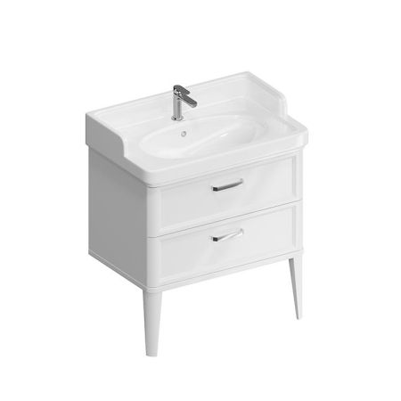 Kerama Marazzi Тумба POMPEI напольная с 2 ящиками 80, белая глянцевая, артикул PO.N.80.2\WHT