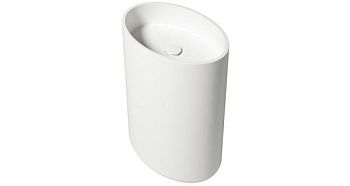 Zenon Elipse, напольная раковина овальной формы, 54х36хh85 см, цвет белый матовый