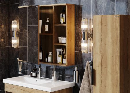 Шкаф-зеркало Onika Легран 80 дуб галифакс, универсальный, артикул 208092