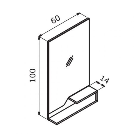 Зеркало ORKA Galia 60x100 Lidya