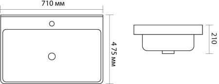 Раковина Aquanet Ирис 70 черная матовая