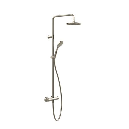 Gessi Emporio Emporio shower Настенный смеситель-термостат, душевая головка, переключатель, штанга, шланг, душ, цвет: Finox Brushed Nickel, артикул 35181#149