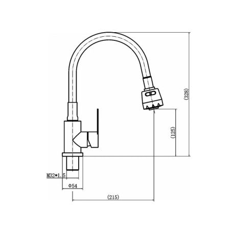 Смеситель для кухни с гибким изливом FASHUN A54101+N7346, сатин/белый