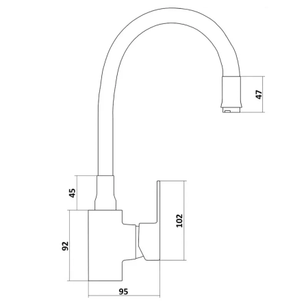 Смеситель для кухни с гибким изливом Славен СЛ-ЦВ-Ф26, белый