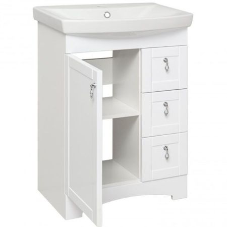 Тумба под раковину Runo Мерида 60 4620750028657 Белая, артикул 4620750028657
