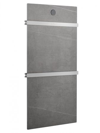 Полотенцесушитель электрический с греющей плитой Серый мрамор WONZON & WOGHAND, Брашированный никель (WW-A502-BR), артикул WW-A502-BR