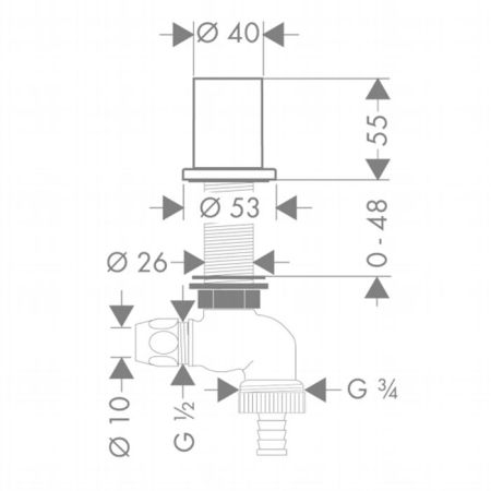 AX Starck Кухонный запорный вентиль, ½’, цвет: под сталь, артикул 10823800