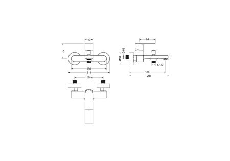 Смеситель для ванны AQUATEK AQ1440CR ЛИРА, артикул AQ1440CR