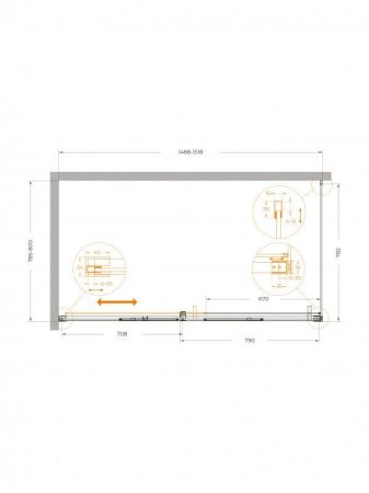 Душевой уголок CEZARES PLANE-AH-1 арт. PLANE-AH-1-140/100-C-CR, артикул PLANE-AH-1-140/100-C-CR