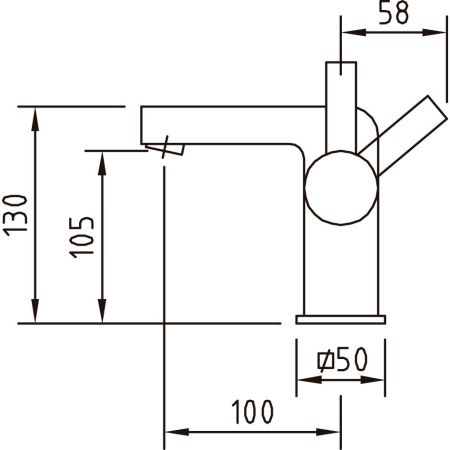 BIMINI Смеситель для умывальника 105, ec2,хром