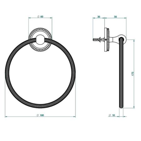 THG AMOUR DE TRIANON Полотенцедержатель-кольцо, цвет полированное золото