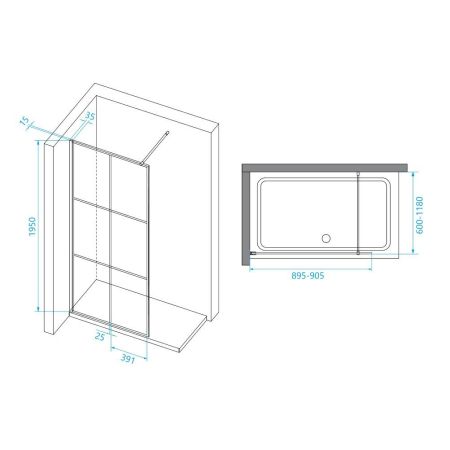 Перегородка для душа RGW WA-111B (900, Прозрачное), артикул 411011109-84
