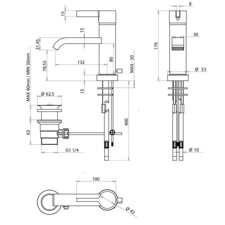 Bongio Tmix15 Смеситель для раковины, цвет хром, артикул 08521CRPR