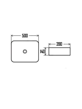AQM5010 Раковина накладная прямоугольная, цвет белый матовый. 500x390x140, артикул AQM5010MW