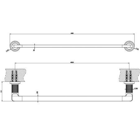 GESSI INCISO Полотенцедержатель, 45 см, цвет: finox, артикул 58500#149