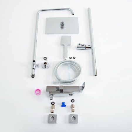 ARDENTE Комплект для ванной - душевая стойка с изливом и смеситель для раковины, артикул ARDENTE-VSCM/LVM-CRM