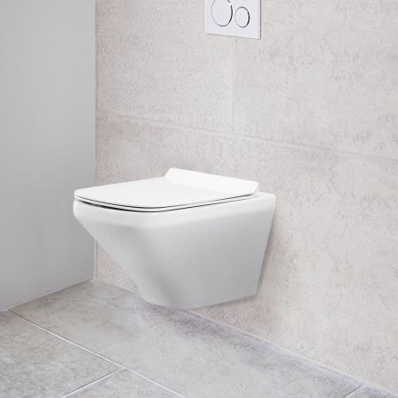 Унитаз подвесной NEO-M VT1-17 безободковый, цвет белый, ультратонкое soft-close сиденье, артикул VT1-17