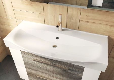 Тумба под раковину Vigo Leo 105 Белая Сонома темная, артикул Leo-2-1050(Элвис) сонома темный