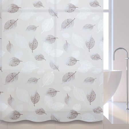 Штора для ванной комнаты Savol S-8PEVA08, листья, артикул S-8PEVA08