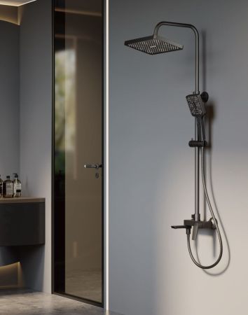 Душевая система BELZ B24715-3, оружейная сталь