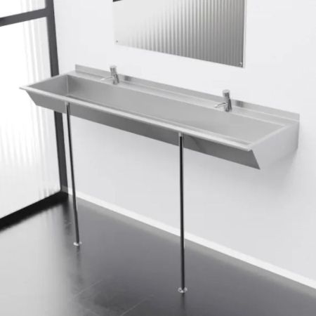 Опора L - 800 для раковины коллективной Тругор (AISI 304 d 25), сатин, артикул Опора L - 800 AISI304d25