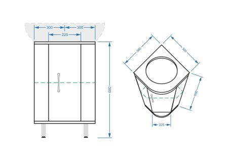 Тумба угловая "Концепт 30", Веер 30, артикул SP-00000156