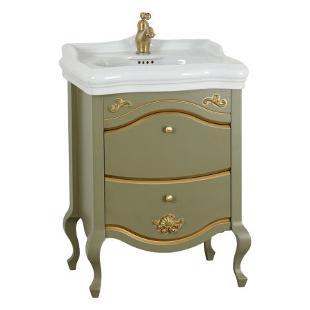 IMPERO База L61xH74xP48 см. для раковины 60 см, 2 выдвижных ящика, цвет: OLIVA, артикул 25972