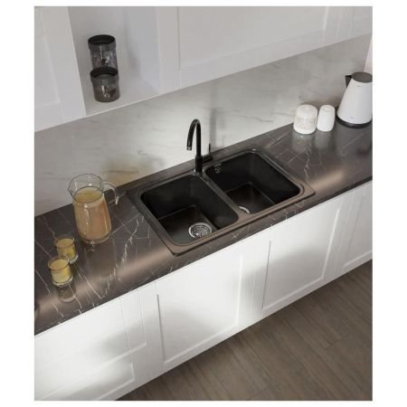 Кухонная мойка GranFest STANDART 780K, черный, артикул S-780K черный
